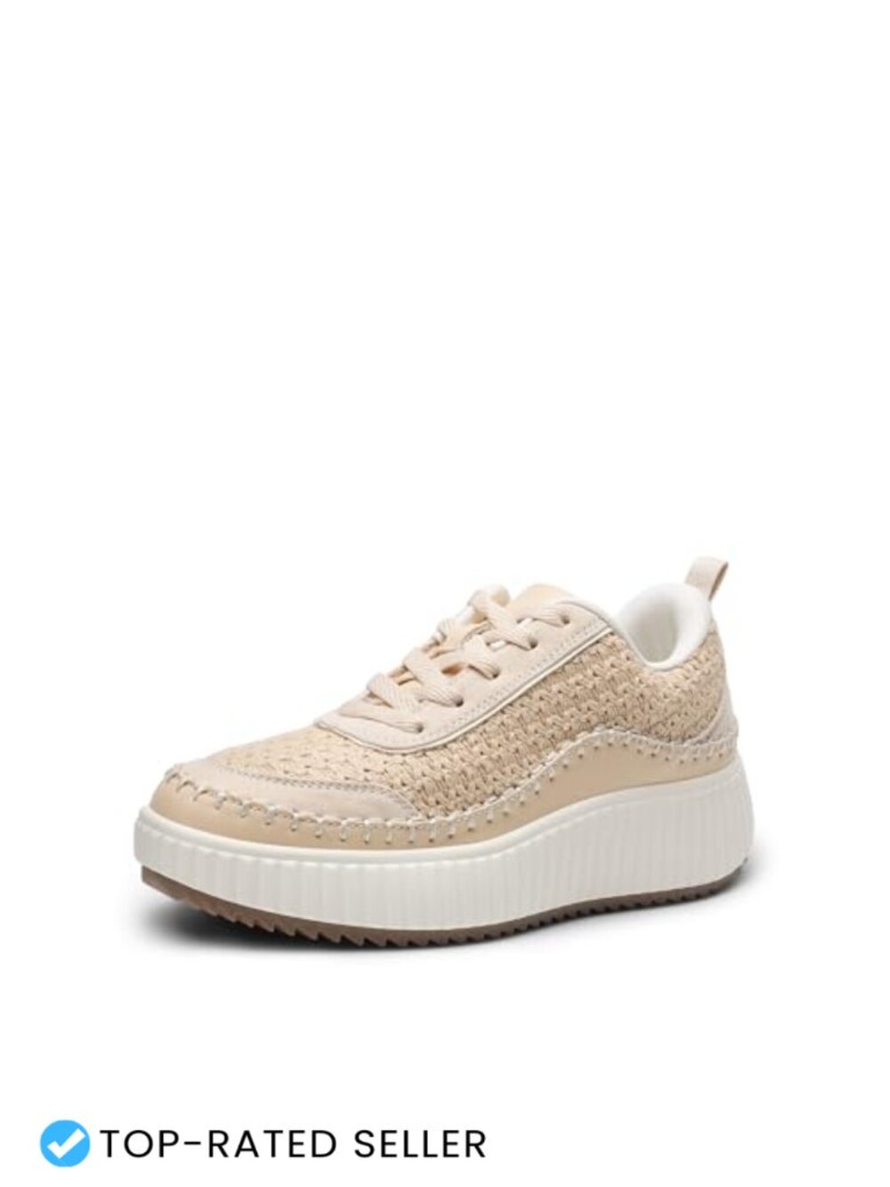 Women Chunky Platform Fashion Sneakers Tweed Comfortable Casual Lace-Up